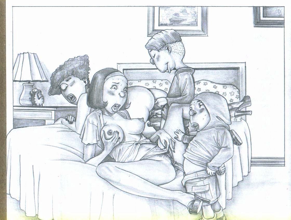 Хентайня инцест семья с озабоченным папашей и мамкой дрочуньей
