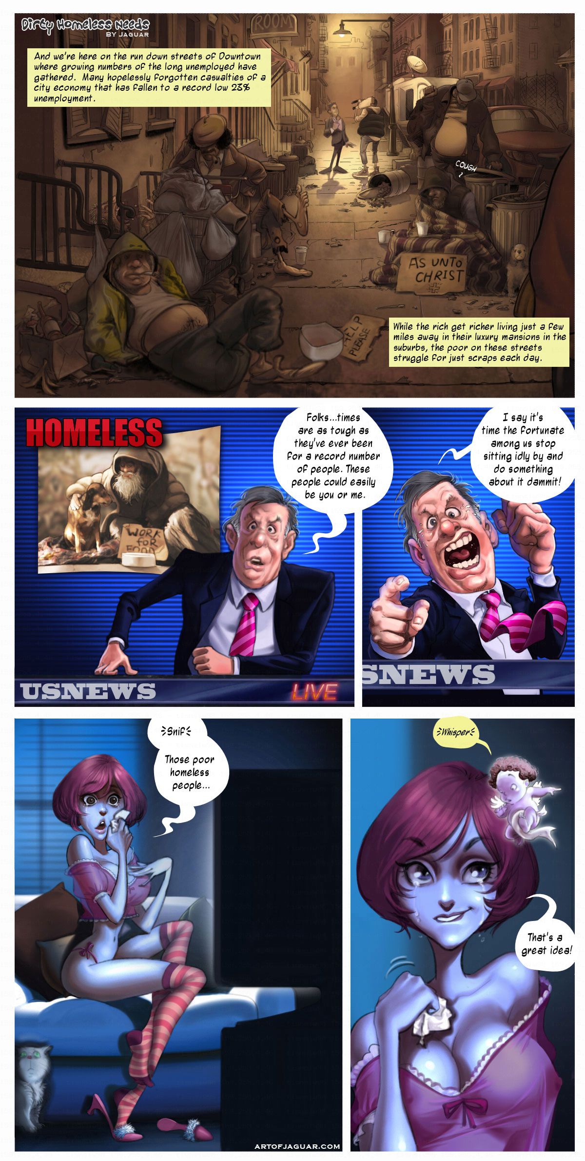 Dirty Homeless Needs PooNnet Porn Comic image