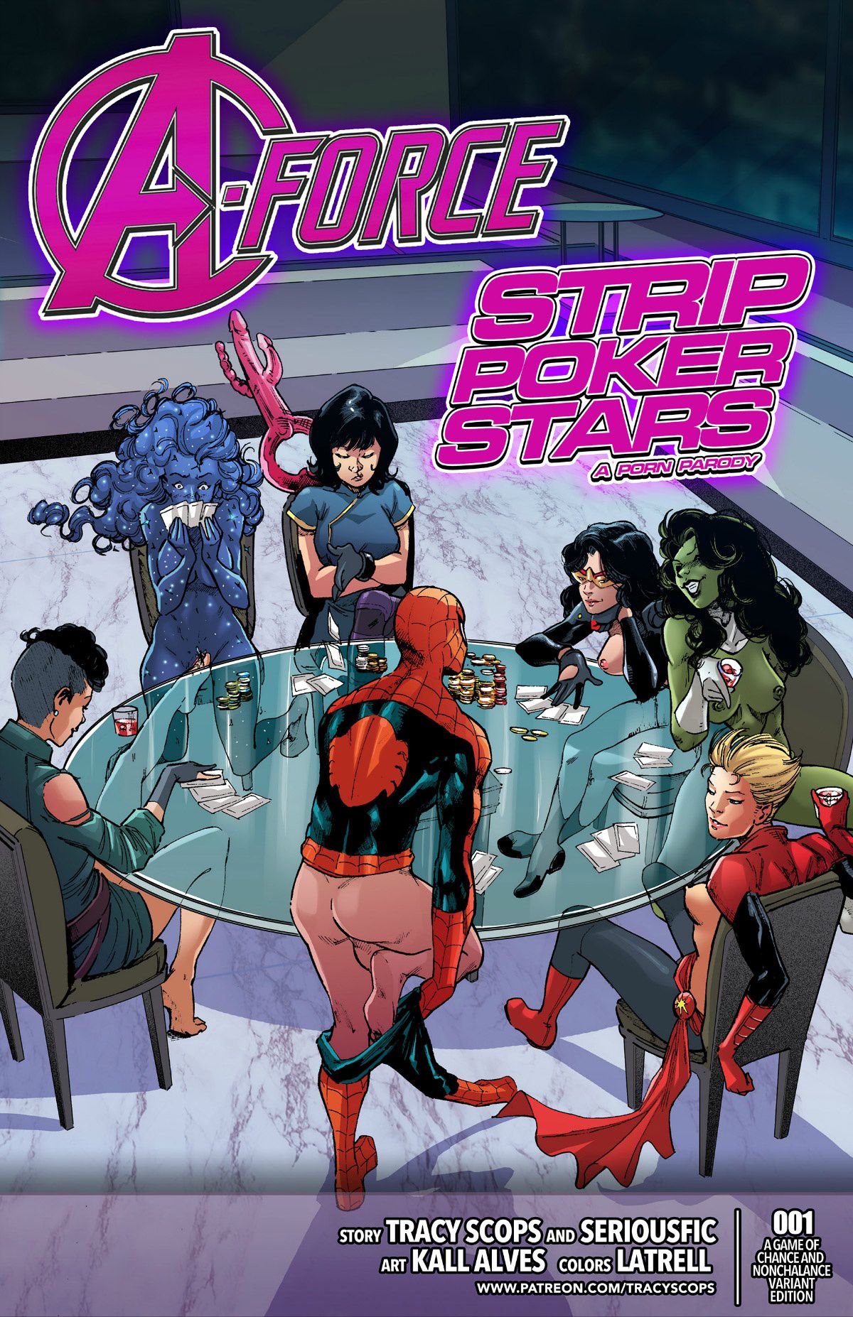 A-Force Strip Poker Stars (Spider-Man , The Avengers) [Tracy Scops] Porn Comic