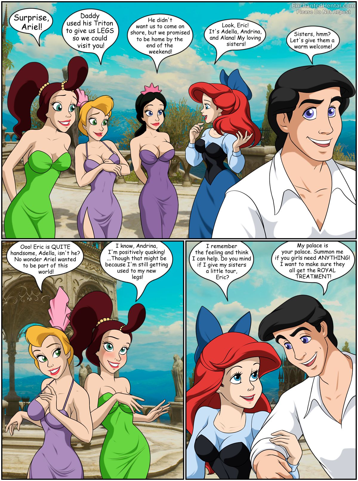 Princess Jasmine And Ariel Lesbian - Ariel & Her Sisters [EnchantedHentai] Porn Comic - AllPornComic
