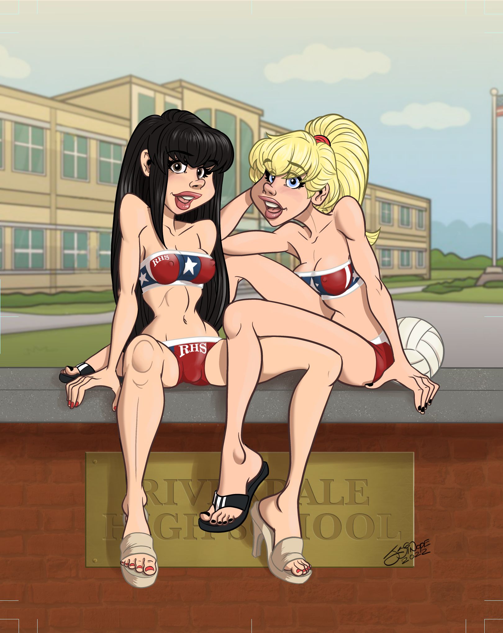Betty and veronica cartoon character spanking porn comics